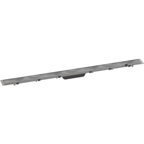 hansgrohe Fertigset Duschrinne RainDrain Rock, befliesbare Abflussrinne 1000mm, Bodenablauf Dusche kürzbar