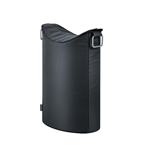 blomus -FRISCO- Wäschesammler, übereinander klappbarer Deckel, schlankes, zeitloses Design, 65l, Farbe Black (66348)