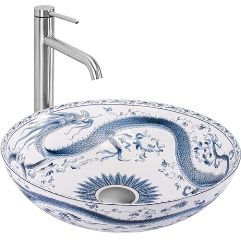 Rea Aufsatzwaschbecken Kioto Waschtisch Handwaschbecken Waschschale Waschbecken für Badezimmer aus hochwertiger Keramik 40 x 40 x 12 cm