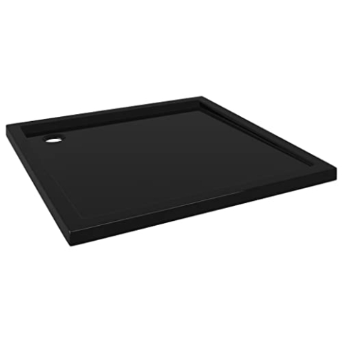 vidaXL Duschtasse Niedrige Schwelle Duschwanne Bad Brausewanne Brausetasse Duschbecken Dusche Wanne Bad Badezimmer ABS Quadratisch Schwarz 90x90cm