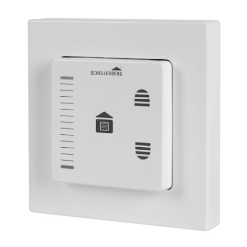 Schellenberg 17140 Rolladenschalter mit Touch Steuerung von elektrischen Rolladen- oder Raffstore Motoren, Jalousieschalter mit integrierter Zeitsteuerung und verschiedenen Funktionen
