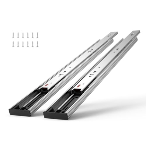 VEVOR Schubladenführungen 6 Paar Kugelauszüge 609,6 mm Geräuscharm Soft Close 45,4 kg Seitenmontage Stahlführungsschiene Vollauszug für Regal Schrank Küche