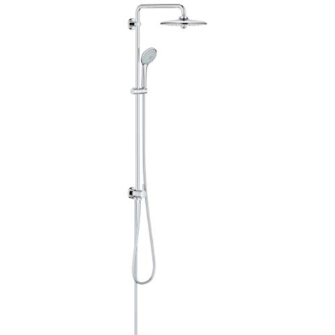 GROHE Vitalio Joy 260, Duschset ohne Armatur, wassersparend, 8l pro Min (Regendusche für vorhandene Armaturen, Kopfbrause mit 3 Strahlarten, Duschstange 74cm, Duschsystem), chrom, 27421002