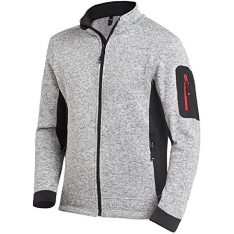 FHB Strick-Fleece "Christoph" Größe XL, 1 Stück, grau/schwarz, 79595-1120-XL
