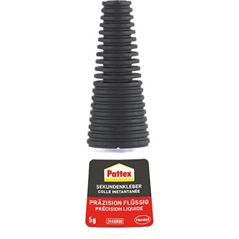 Pattex PSK5C-12 Sekundenkleber Präzision, Superkleber für punktgenaues Kleben ohne Nachtropfen, schnelltrocknender & spülmaschinenfester Flüssigkleber, 12 x 5g, transparent