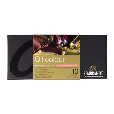 Rembrandt Professionelles Ölfarben Set | Portrait Auswahl mit 10 Farben (15 ml Tuben) | Künstlerqualität Ölfarben