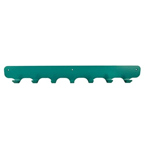 Gorillz® Rounded Seven Garderobenleiste türkis (7,8 x 67 x 6 cm) I Industrie-Wandgarderobe aus robustem Stahl mit matter Beschichtung & 7 Garderobenhaken I Platzsparende Garderobenhakenleiste