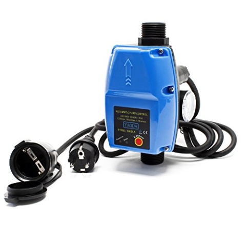 Wiltec Druckschalter mit Kabel SKD-5 230V bis 10 bar, Druckwächter mit Trockenlaufschutz für Hauswasserwerke und Pumpen, zuverlässige Pumpensteuerung