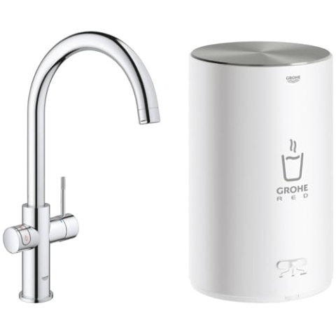 Grohe Mischer Küche - Red Schnabel Duo Chrom U + Wassererhitzer Größe M