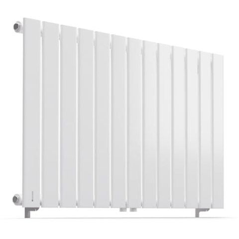 Blumfeldt Badheizkörper, Design Heizkörper Flach, Sparsamer Flachheizkörper Vertikal, 681 Watt Warmwasser Wandheizkörper für Badezimmer & Wohnzimmer, Leiser Vertikal Heizkörper mit Thermostat
