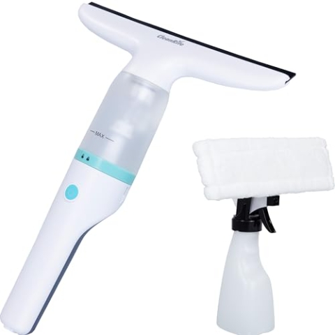 CleanRite® Fenstersauger | Akku Fensterputzer | Elektrischer Fensterreiniger | Fensterputzroboter | Inkl. Sprühflasche | Kabellos und Leicht | Lange Akkulaufzeit von 40 min | 12W