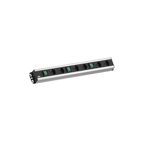 Bachmann Steckdosenleiste HANDWERKERLEISTE 6-Fach je 2 Steckdosen einzeln schaltbar über 3 Schalter 2m Kabel Mehrfachsteckdose für Handwerk Grau 300.050 (extra Robustes Design)