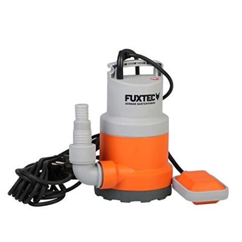 FUXTEC Tauchpumpe Schmutzwasserpumpe Wasserpumpe 250 Watt, max. 6000 l/h, max. 6 m Förderhöhe, Fremdkörper bis 0,5cm, integrierter Schwimmerschalter