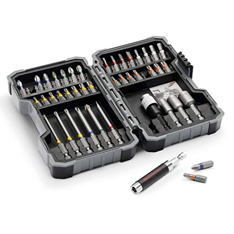 Bosch Professional 43-teiliges extra hartes Schraubendreher-Bit- und Nutsetter-Set (1/4-Zoll-Sechskantschaft, im Koffer, Bohrschrauber-Zubehör)