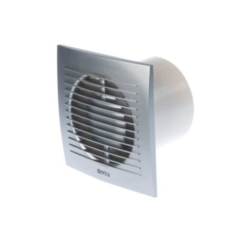 EUROPLAST Ø 150mm Bad-Lüfter mit Feuchtesensor und Timer Leise Ventilator - Kunststoff - Silber
