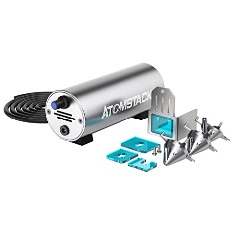 ATOMSTACK Air Assist Set für A10 Pro, X7 Pro, S10 Pro Lasergravierer Air Assist Kit Zubehör mit 2 m Rohr für sauberere und glattere Schneidobjektkanten, 10–30 l/min