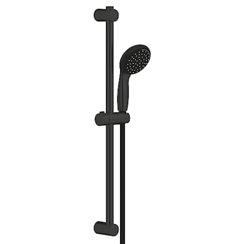 GROHE Vitalio Start 100 - Brausestangenset (wassersparend, 2 Strahlarten, Antikalk-System), matt schwarz, 279482430