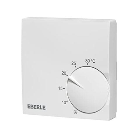 Eberle Raumregler Polarweiß (extra Flach, Temperaturregler von 5 - 30 Grad) 131170151100
