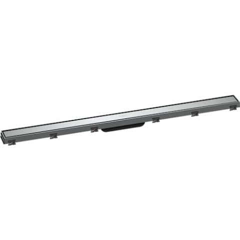 hansgrohe Fertigset Duschrinne RainDrain Match, Abflussrinne 1000mm, Bodenablauf Dusche mit höhenverstellbarem Rahmen, Chrom