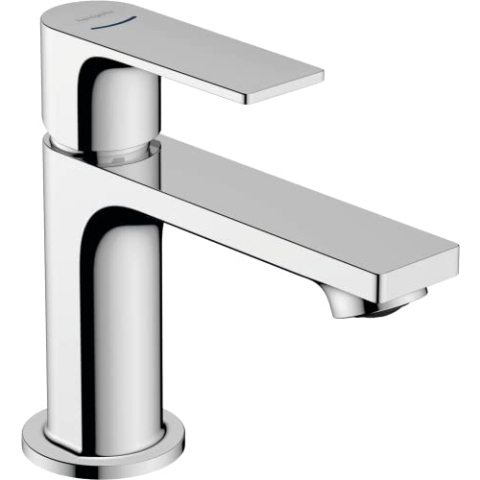 hansgrohe Rebris E - Waschtischarmatur für Kaltwasser ohne Ablauf, Wasserhahn für Gäste WC mit Auslauf Höhe 84 mm, Mischbatterie Waschbecken wassersparend (EcoSmart), Chrom, 72506000