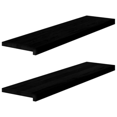 vidaXL Fensterbänke 2 STK. Dunkelbraun 100x25x2 cm Massivholz Eiche, Fensterbrett, Holz Treppenstufe, Holz Fensterbrett, Fensterbank Eichenholz