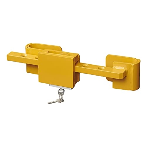 Container Diebstahlsicherung: Signalgelbes Baucontainer-Schloss, einstellbar von 23-42 cm, für LKW, Frachtcontainer und Überseecontainer Containerschloss inkl. 2 Schlüssel für Diebstahlschutz.