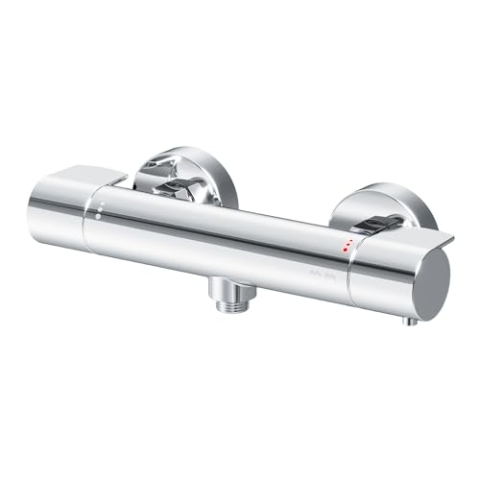 AM.PM X-Joy FXA40000 Duscharmatur Thermostat, Duschthermostat, Brausethermostat Brausearmatur, Thermostatbrausebatterie, Mischbatterie Dusche mit Verbrühschutz bei 38℃, Armatur für Dusche, Chrom
