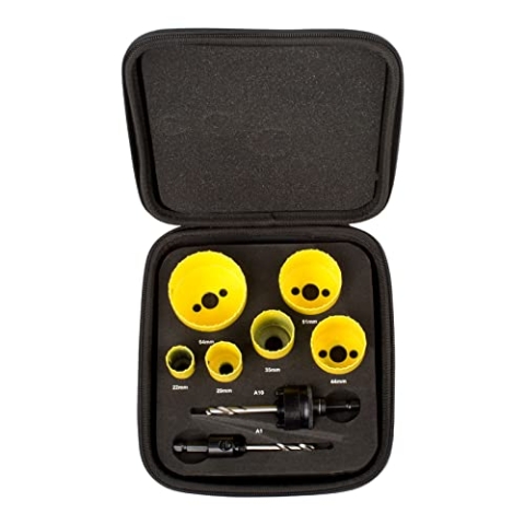 Starrett Bi-Metall-Lochsägen-Bausatz - 8-teiliger KFC06023 Schnellschnitt-Allzweck-Lochschneider mit Dorn-Set - Kompatibel mit Bosch Dewalt Hitachi Festool Milwaukee