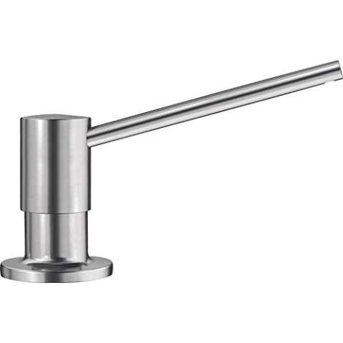 BLANCO TORRE Spülmittelspender aus massiv Edelstahl | Passend zu allen BLANCO-Küchenarmaturen | Bequem von oben zu befüllen | Spüli | Seifenspender | 35 mm Lochbohrung | Inhalt 300 ml
