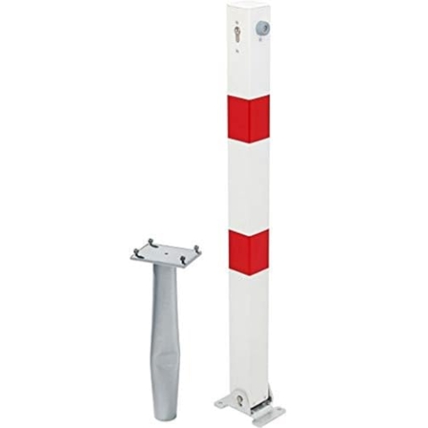 Alberts 780968 Absperrpfosten Klappy-Bo | wahlweise in verschiedenen Ausführungen | zum Einbetonieren, umlegbar | weiß | Pfosten 70 x 70 mm | Höhe über Boden 100 cm