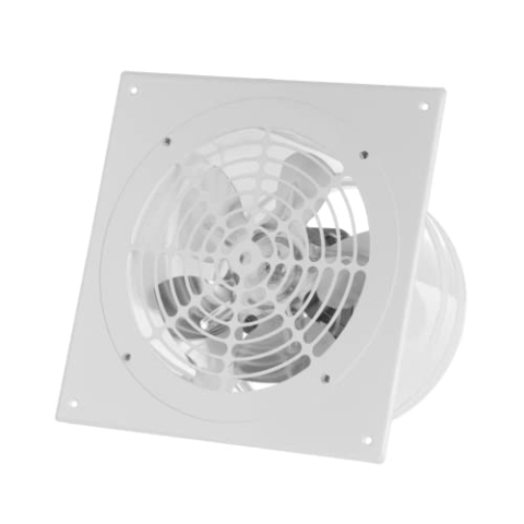 EUROPLAST Ø 200mm Wand befestigter Abluftventilator Rohrlüfter Wand Niederdruck Ventilator Wandflansch Zu-Abluft metall Weiß