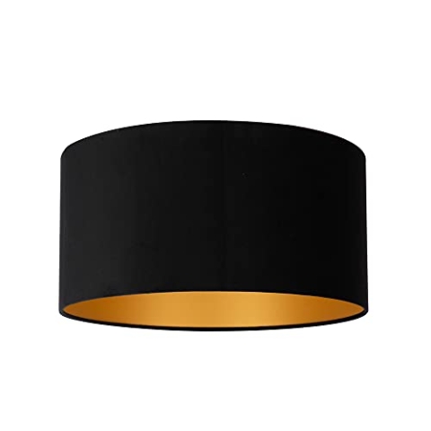 Uniqq Lampenschirm Velours schwarz Ø 50 cm - 25 cm hoch