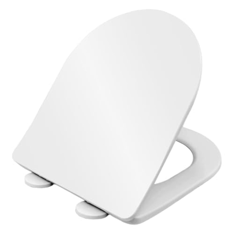 LAVITA ARCTIC Antibakterielle Duroplast WC-Sitz mit Absenkautomatik und Schnellverschluss | Passend für LAVITA ARCTIC Wand WC | Weiß