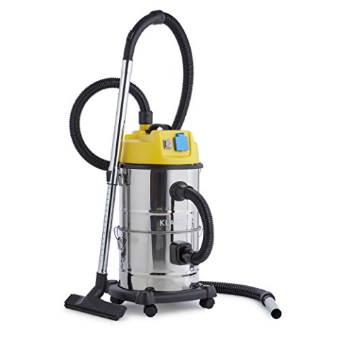 Klarstein Reinraum Nass- und Trockensauger mit 1800W Leistung, 30L Tank, Gebläsefunktion, integrierter Filter, Gelb
