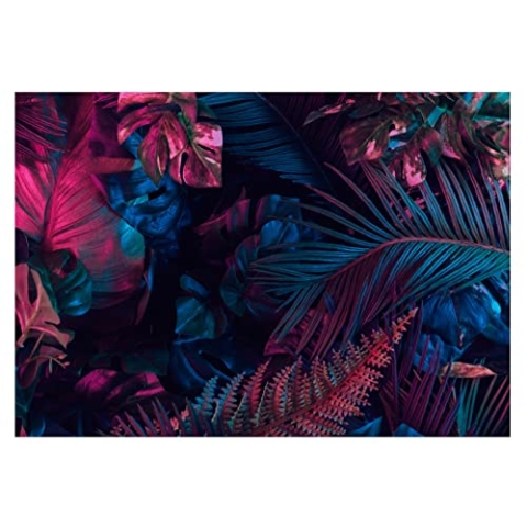 WallArena - Vlies Fototapete Tropische Blätter Dschungel Pflanzen 416x254 cm - Fototapeten - Tapeten - für Wohnzimmer Schlafzimmer - Vliestapete Wandtapete Tapete 3D Effekt- inkl. Kleister