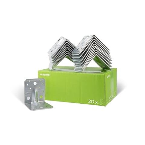 Alberts 846688 Schwerlast-Winkelverbinder mit Sicke | sendzimirverzinkt | 105 x 105 x 90 mm | 20er Set