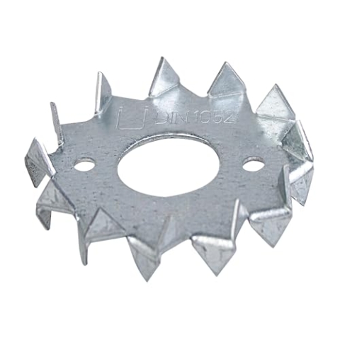 Alberts 836542 Scheibendübel mit Zähnen | zweiseitig | sendzimirverzinkt | zum Aufschrauben | Außen-Ø 75 mm | Innen-Ø 26 mm | 50er Set, Silber