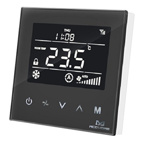 MCO Home Smart Fan Coil Thermostat fur 4 Leitungsrohre, schwarz, MH8-FC4