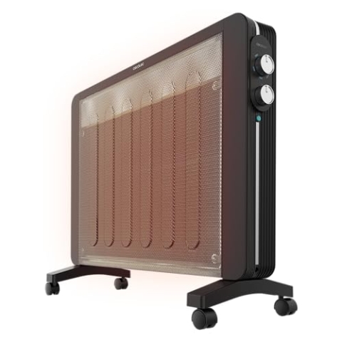 Cecotec Mica-Heizplatte Ready Warm 2000 Now, 2000W, Einstellbarer Thermostat, 2 Leistungsstufen, Strahlungs- und Konvektionswärme, Abdeckung 25 m², Schnelles Aufheizen, Dreifaches Sicherheitssystem