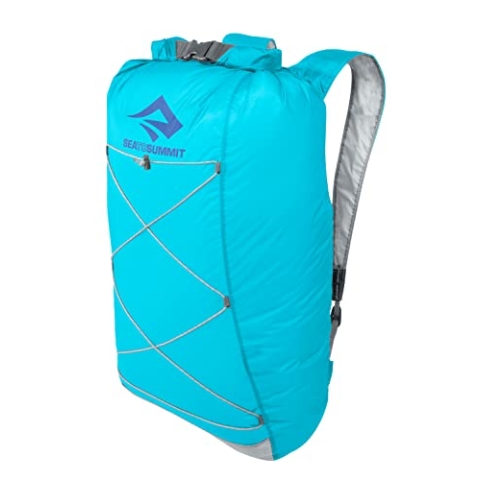 Sea to Summit - Ultra-Sil Dry Tagesrucksack 22L - Wasserdichter & Ultraleichter Rucksack - Cordura-Gewebe 30D - Kompakter Packsack - Rollverschluss & Reflektierender Gummizug - Atoll Blue - 110 g