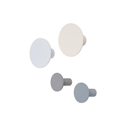 Blomus 4er Set Wandhaken -PONTO- Garderobenhaken rund in 4 Farben (Tradewinds)