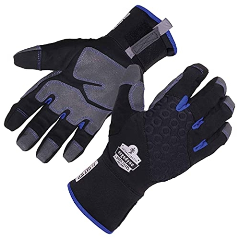 Ergodyne ProFlex 817WP wasserdichte Arbeitshandschuhe, wärmeisoliert, Touchscreen, verstärkte Handflächen, schwarz, Größe L