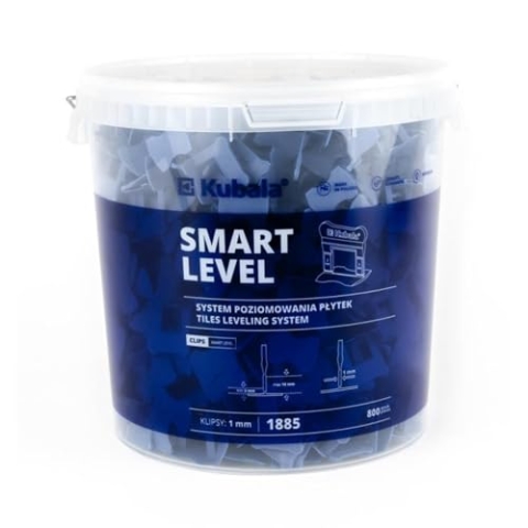 Kubala Smart Level Clips - 800 Stück für eine Fugenbreite von 1,0 mm im 20l Eimer - Fliesen Nivelliersystem - Zuglasche - Präzise Nivellierung für Fliesenprojekte