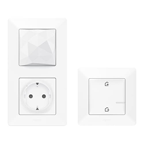 LEGRAND, Valena Life with Netatmo Starterpaket, Funk-Gateway m. schaltbarer Steckdose 16A (3680 W) & Master-Switch "Kommen/Gehen", lokale Steuerung/per App/per Sprachbefehl (Alexa, Siri,..), 752196
