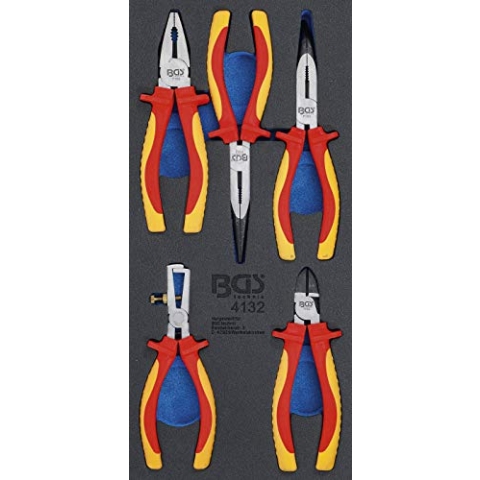 BGS 4132 | Werkstattwageneinlage 1/3: VDE-Zangen-Satz | 5-tlg.