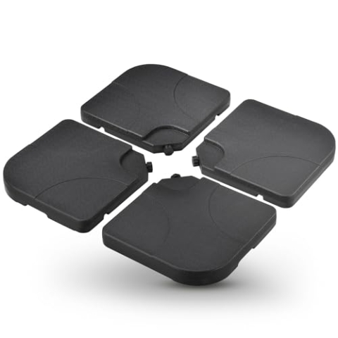 Juskys Schirmgewicht 4er-Set Quad für Schirmständer mit 60 Liter Wasser oder 80 kg Sand befüllbar HDPE Kunststoff Sonnen-Schirmständer