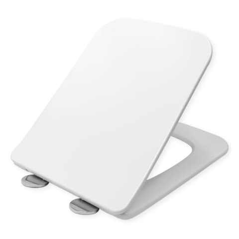 LAVITA ONIL Antibakterielle Duroplast WC-Sitz mit Absenkautomatik und Schnellverschluss, Passend für LAVITA ONIL Wand WC, Weiß