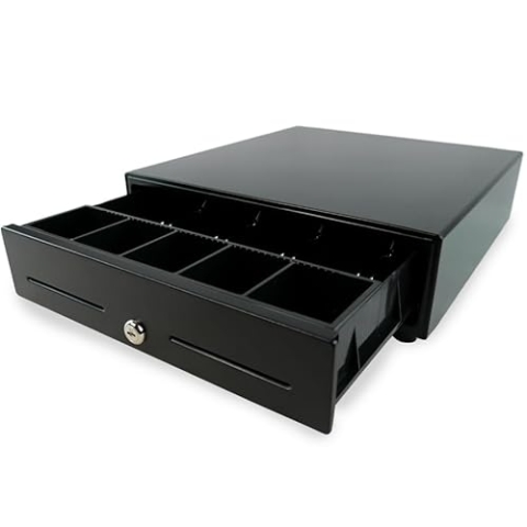 Kassenschublade, Schublade für Registrierkasse, Mittel, Ausziehbares Münzfach, Zwei Zusätzliche Fächer, Drei Öffnungsmöglichkeiten, Dicker Stahl, HDWR HD-KER33