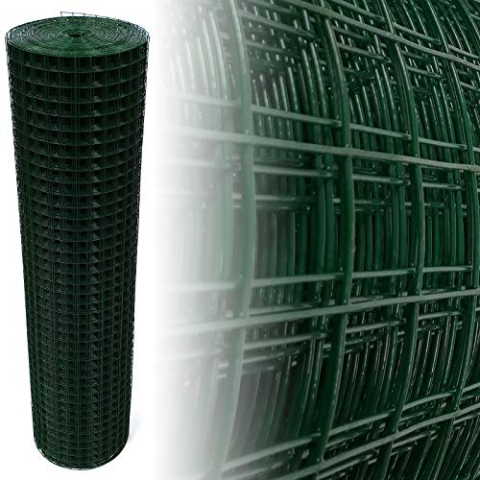 Garmix Volierendraht Maschendraht 4-Eck Drahtgitter Drahtzaun Grün 25x25mm (100cm x 25m 1,45mm)