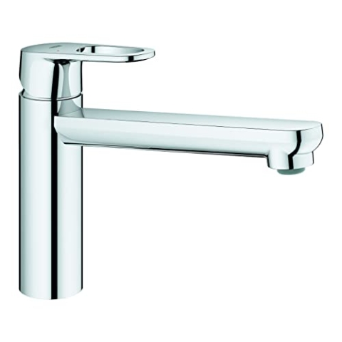 GROHE Start Flow - Einhand Spühltischbatterie (Einlochmontage, 140° schwenkbar, flexible Anschlussschläuche), chrom, ‎31691000